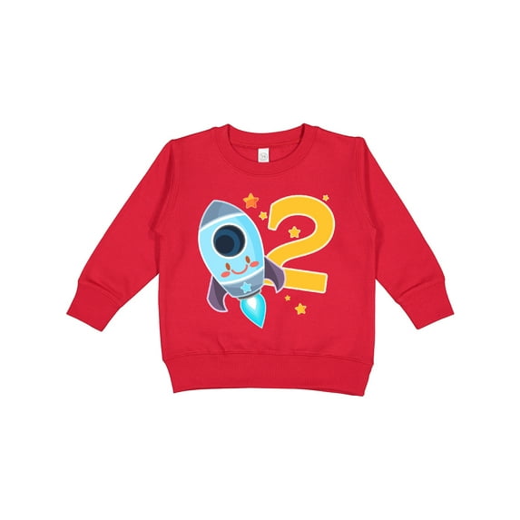 Inktastic Rocket Space Ship Happy Second Birthday Toddler Sweatshirt