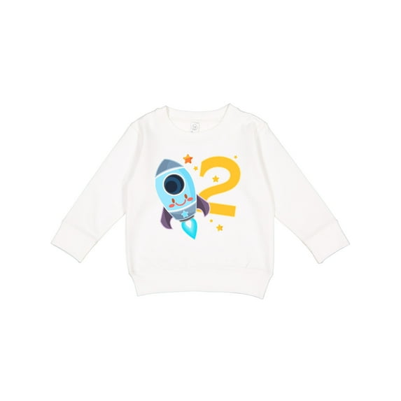 Inktastic Rocket Space Ship Happy Second Birthday Toddler Sweatshirt