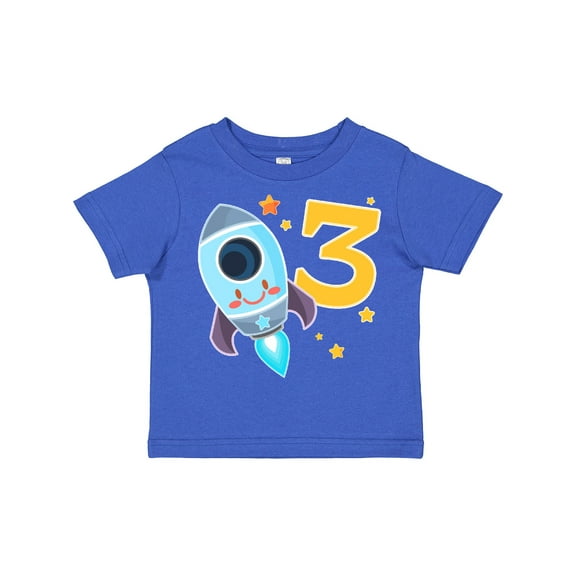 Inktastic Rocket Space Ship Happy Third Birthday Boys or Girls Toddler T-Shirt