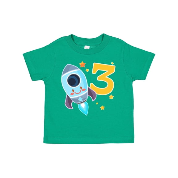 Inktastic Rocket Space Ship Happy Third Birthday Boys or Girls Toddler T-Shirt