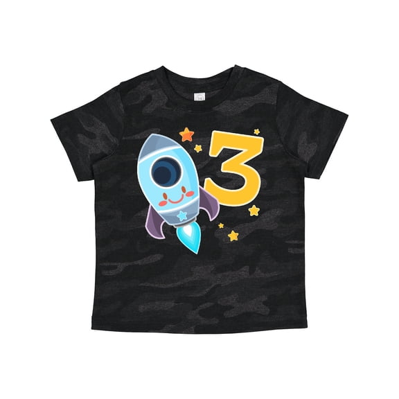 Inktastic Rocket Space Ship Happy Third Birthday Boys or Girls Toddler T-Shirt