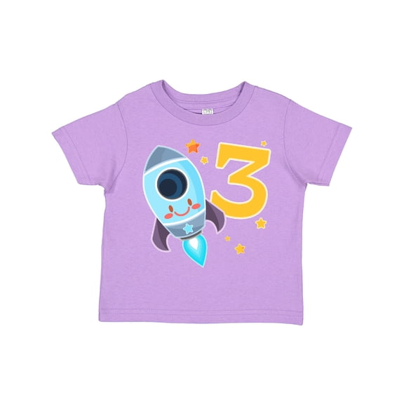 Inktastic Rocket Space Ship Happy Third Birthday Boys or Girls Toddler T-Shirt
