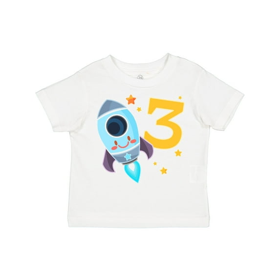 Inktastic Rocket Space Ship Happy Third Birthday Boys or Girls Toddler T-Shirt
