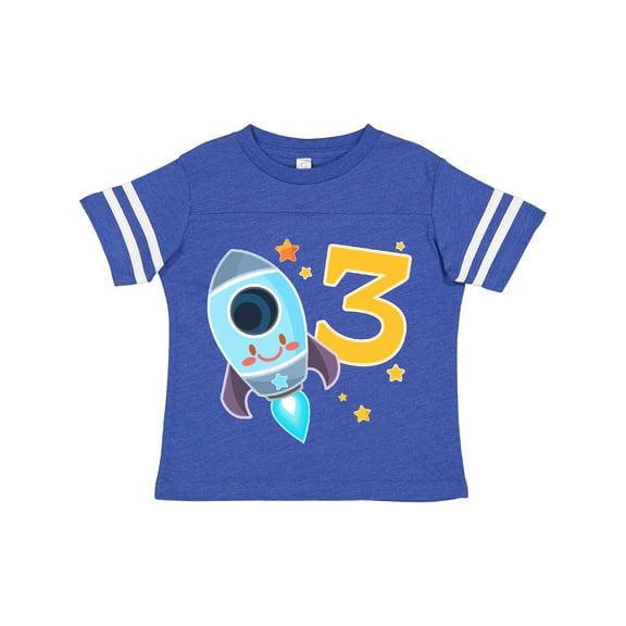 Inktastic Rocket Space Ship Happy Third Birthday Boys or Girls Toddler T-Shirt