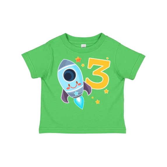 Inktastic Rocket Space Ship Happy Third Birthday Boys or Girls Toddler T-Shirt