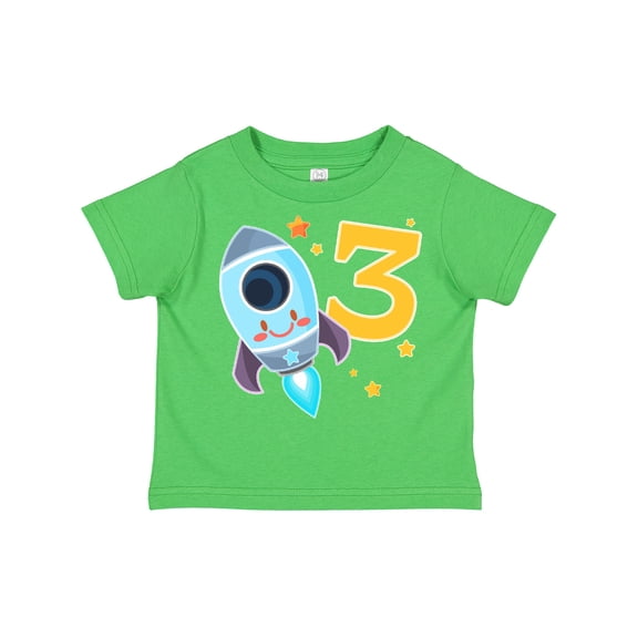 Inktastic Rocket Space Ship Happy Third Birthday Boys or Girls Toddler T-Shirt