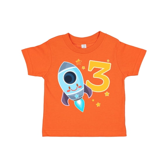 Inktastic Rocket Space Ship Happy Third Birthday Boys or Girls Toddler T-Shirt