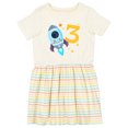 thumbnail image 1 of Inktastic Rocket Space Ship Happy Third Birthday Girls Toddler Dress, 1 of 5