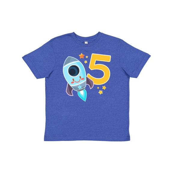 Inktastic Rocket Space Ship Happy Fifth Birthday Youth T-Shirt