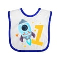 thumbnail image 1 of Inktastic Rocket Spaceship Happy First Birthday Boys or Girls Baby Bib, 1 of 4