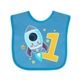 thumbnail image 1 of Inktastic Rocket Spaceship Happy First Birthday Boys or Girls Baby Bib, 1 of 4