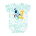 thumbnail image 1 of Inktastic Rocket Spaceship Happy First Birthday Boys or Girls Baby Bodysuit, 1 of 5