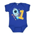 thumbnail image 1 of Inktastic Rocket Spaceship Happy First Birthday Boys or Girls Baby Bodysuit, 1 of 5
