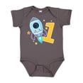 thumbnail image 1 of Inktastic Rocket Spaceship Happy First Birthday Boys or Girls Baby Bodysuit, 1 of 5