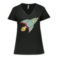 thumbnail image 1 of Inktastic Rocket Women's Plus Size V-Neck T-Shirt, 1 of 5