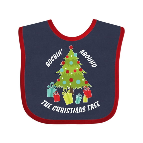 Inktastic Rockin' Around the Christmas Tree Boys or Girls Baby Bib