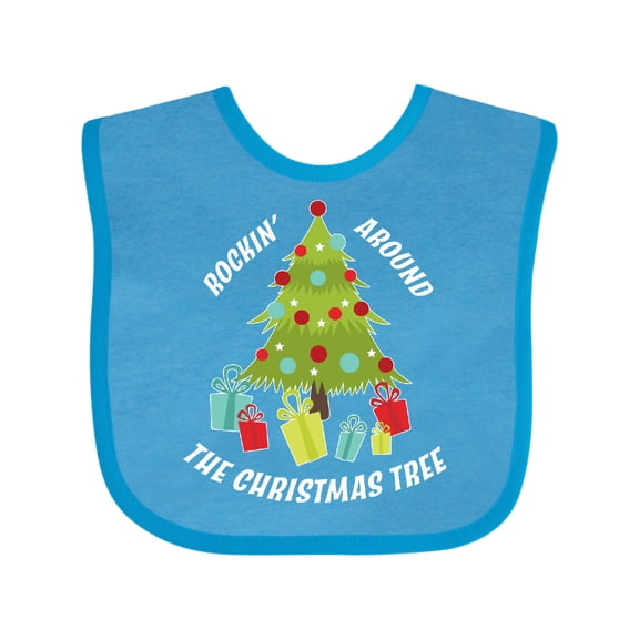 Inktastic Rockin' Around the Christmas Tree Boys or Girls Baby Bib