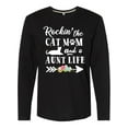 thumbnail image 1 of Inktastic Rockin' the Cat Mom and Aunt Life Long Sleeve T-Shirt, 1 of 5