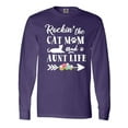 thumbnail image 1 of Inktastic Rockin' the Cat Mom and Aunt Life Long Sleeve T-Shirt, 1 of 5