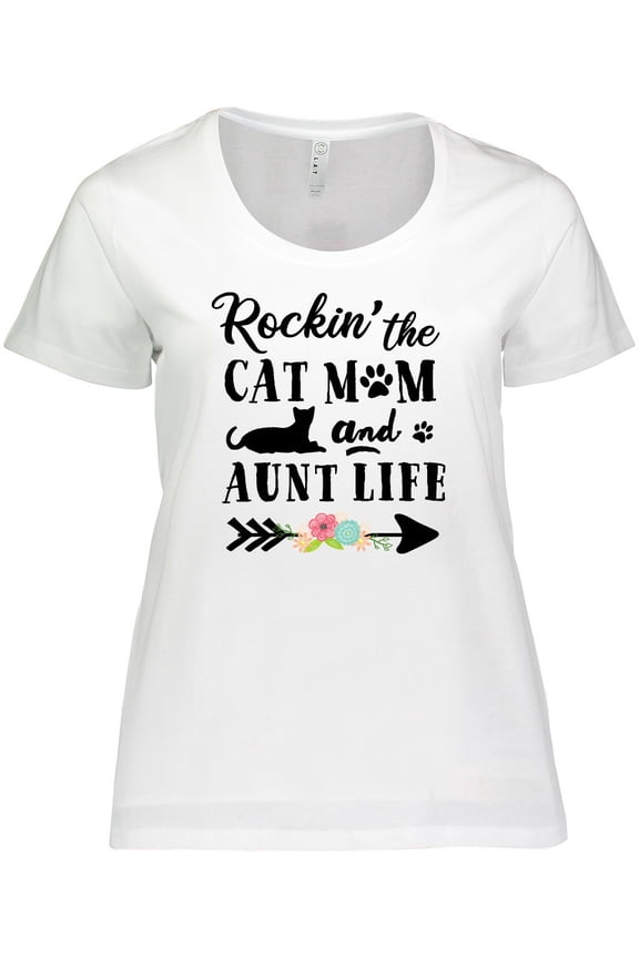 Rockin' the Cat Mom and Aunt Life Women's Plus Size T-Shirt