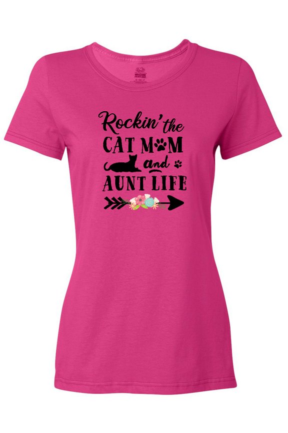 Rockin' the Cat Mom and Aunt Life Women's T-Shirt