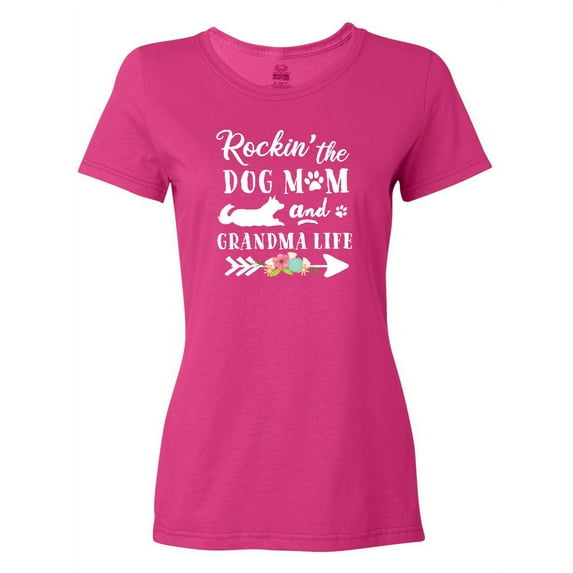 Inktastic Rockin' the Dog Mom and Grandma Life Women's T-Shirt