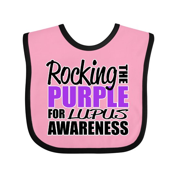 Inktastic Rocking The Purple for Lupus Awareness Boys or Girls Baby Bib