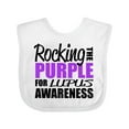 thumbnail image 1 of Inktastic Rocking The Purple for Lupus Awareness Boys or Girls Baby Bib, 1 of 4