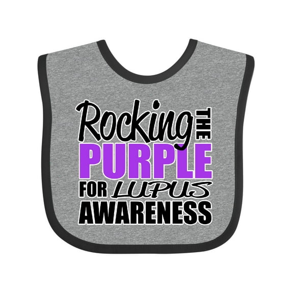 Inktastic Rocking The Purple for Lupus Awareness Boys or Girls Baby Bib