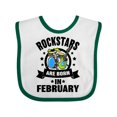 thumbnail image 1 of Inktastic Rockstars Are Born in February Birthday Boys or Girls Baby Bib, 1 of 4