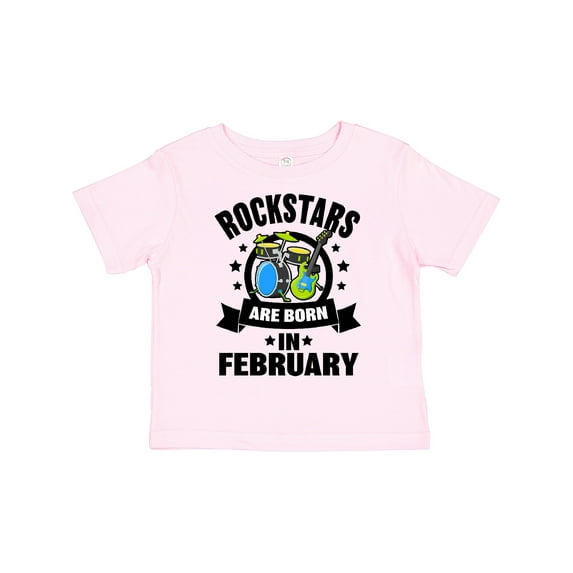 Inktastic Rockstars Are Born in February Birthday Boys or Girls Toddler T-Shirt