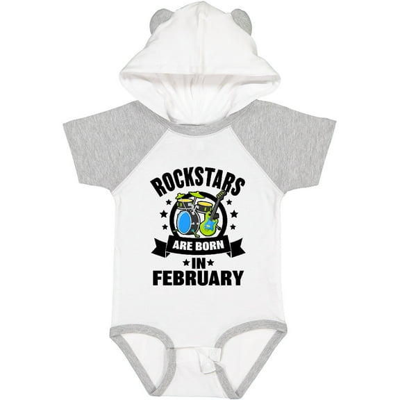 Inktastic Rockstars are Born in February Birthday Boys or Girls Baby Bodysuit