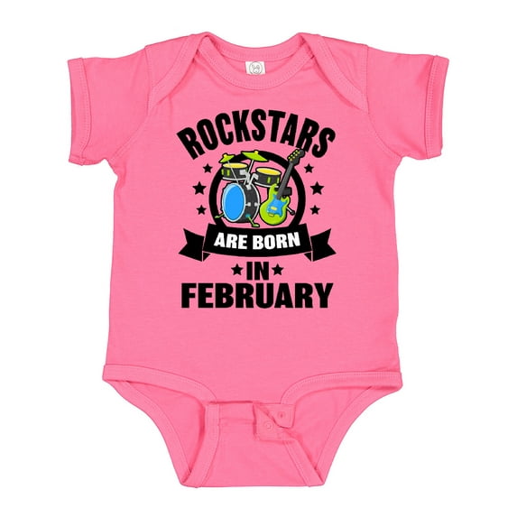 Inktastic Rockstars are Born in February Birthday Boys or Girls Baby Bodysuit