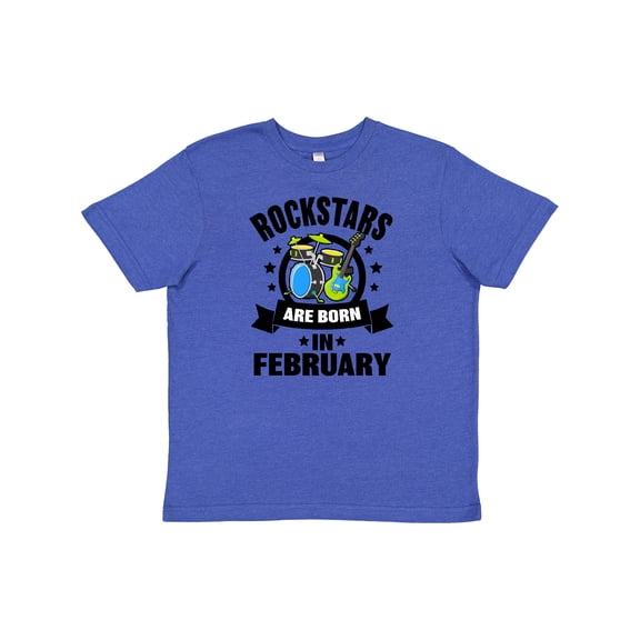 Inktastic Rockstars are Born in February Birthday Youth T-Shirt