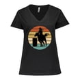thumbnail image 1 of Inktastic Rodeo Barrel Racing Cowgirl Women's Plus Size V-Neck T-Shirt, 1 of 5