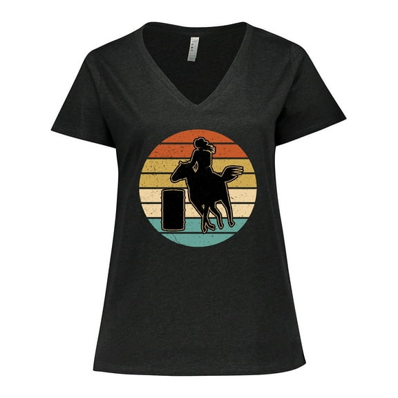 Inktastic Rodeo Barrel Racing Cowgirl Women's Plus Size V-Neck T-Shirt