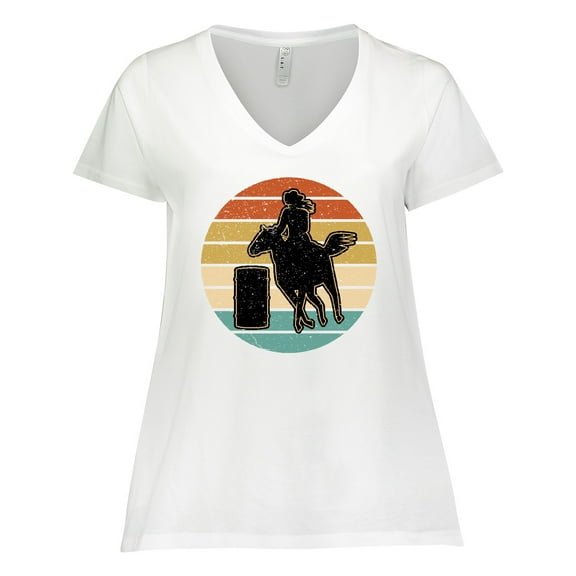 Inktastic Rodeo Barrel Racing Cowgirl Women's Plus Size V-Neck T-Shirt