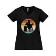 thumbnail image 1 of Inktastic Rodeo Barrel Racing Cowgirl Women's Plus Size V-Neck T-Shirt, 1 of 5