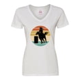 thumbnail image 1 of Inktastic Rodeo Barrel Racing Cowgirl Women's V-Neck T-Shirt, 1 of 5