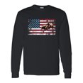 thumbnail image 1 of Inktastic Rodeo Bull Riding Patriotic Long Sleeve T-Shirt, 1 of 5