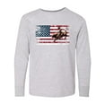 thumbnail image 1 of Inktastic Rodeo Bull Riding Patriotic Long Sleeve Youth T-Shirt, 1 of 5