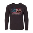 thumbnail image 1 of Inktastic Rodeo Bull Riding Patriotic Long Sleeve Youth T-Shirt, 1 of 5