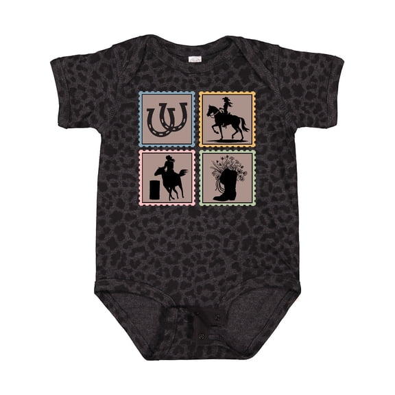 Inktastic Rodeo Cowgirl Stamps Girls Baby Bodysuit