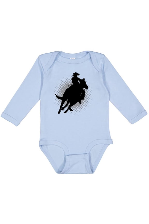 Rodeo Rider Team Roping Boys Long Sleeve Baby Bodysuit