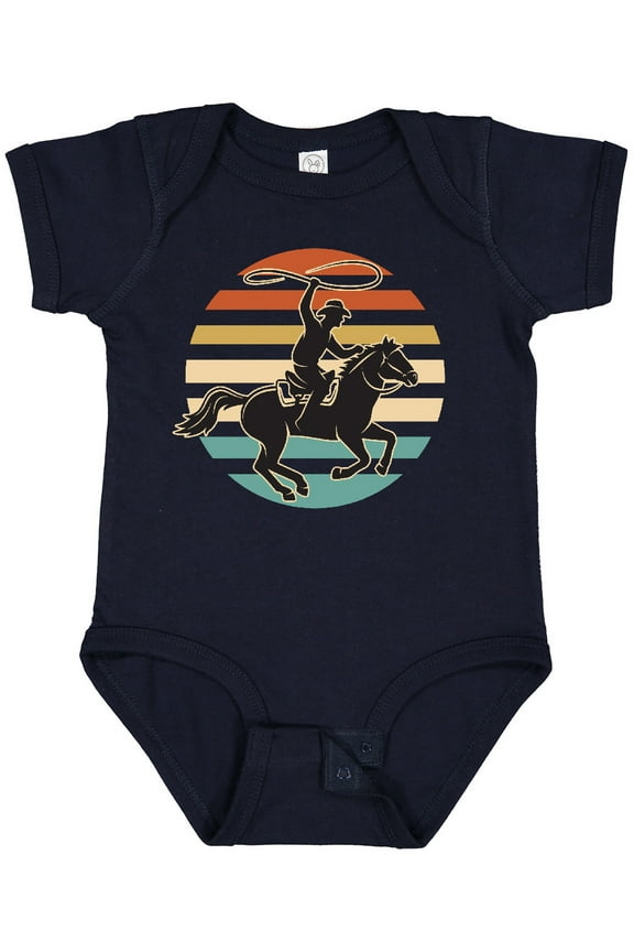 Rodeo Team Roping Cowboy Boys or Girls Baby Bodysuit