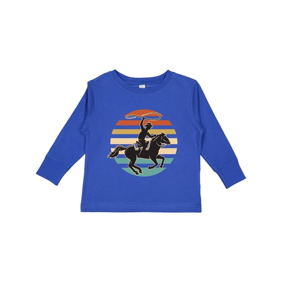 Inktastic Rodeo Team Roping Cowboy Boys or Girls Long Sleeve Toddler T-Shirt