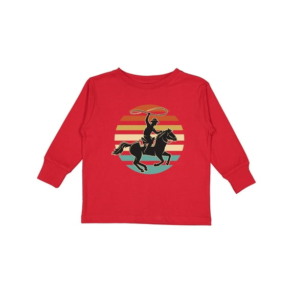 Inktastic Rodeo Team Roping Cowboy Boys or Girls Long Sleeve Toddler T-Shirt
