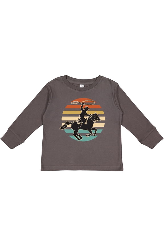 Rodeo Team Roping Cowboy Boys or Girls Long Sleeve Toddler T-Shirt