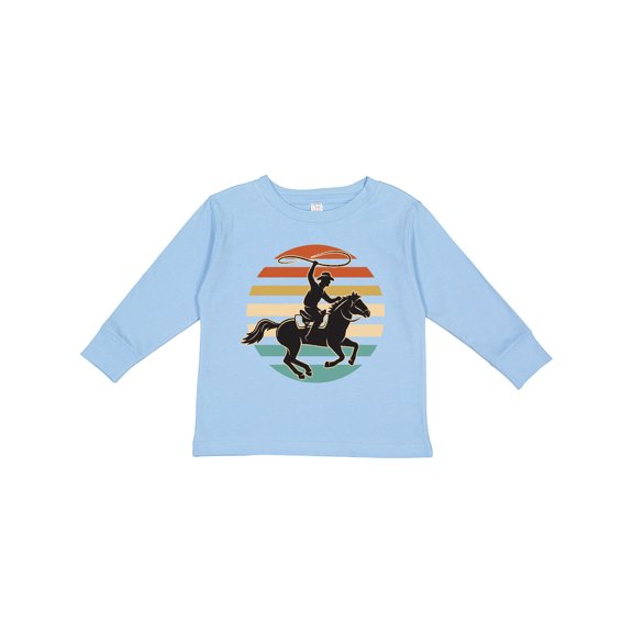 Inktastic Rodeo Team Roping Cowboy Boys or Girls Long Sleeve Toddler T-Shirt