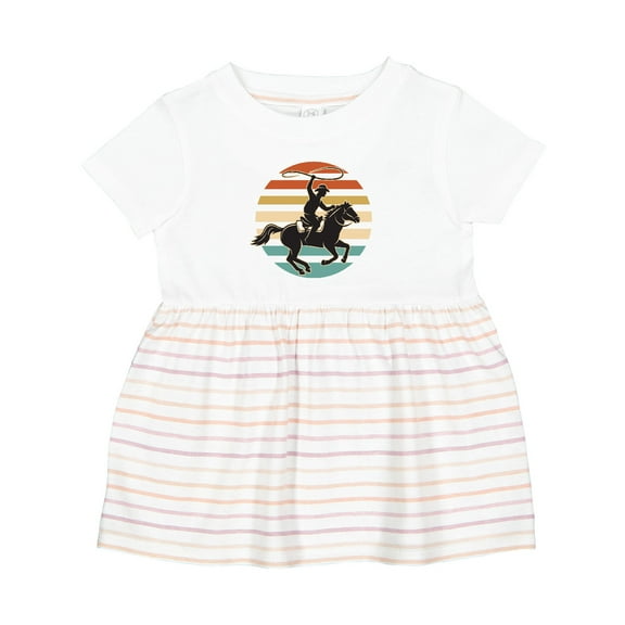 Inktastic Rodeo Team Roping Cowboy Girls Baby Dress